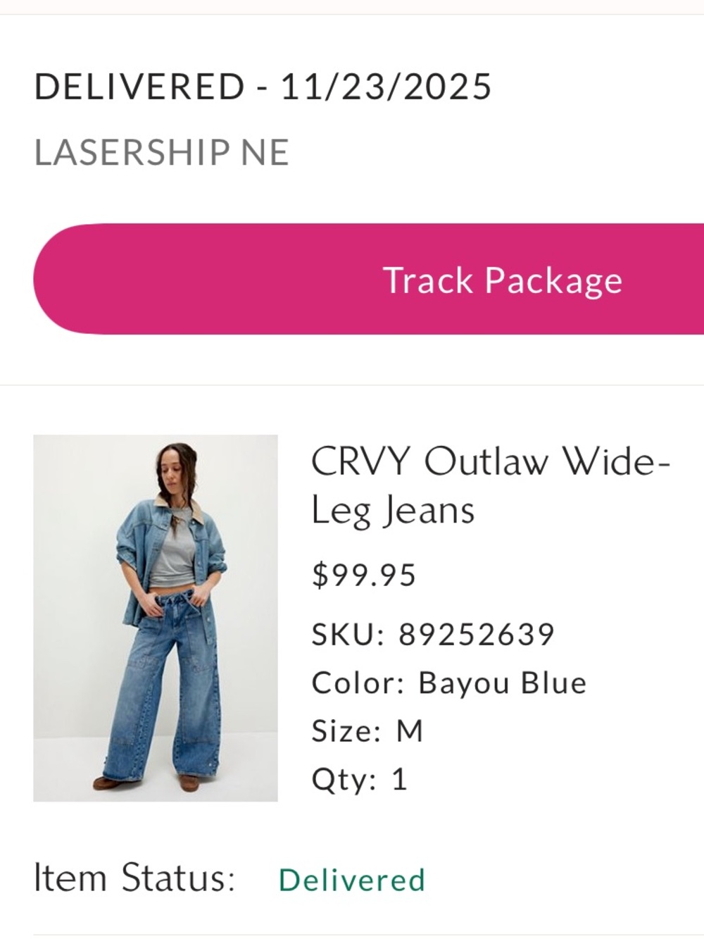 Free People CRVY Outlaw Wide leg Jeans👖 Bayou Blue. Size M. Like New! - Picture 3 of 7